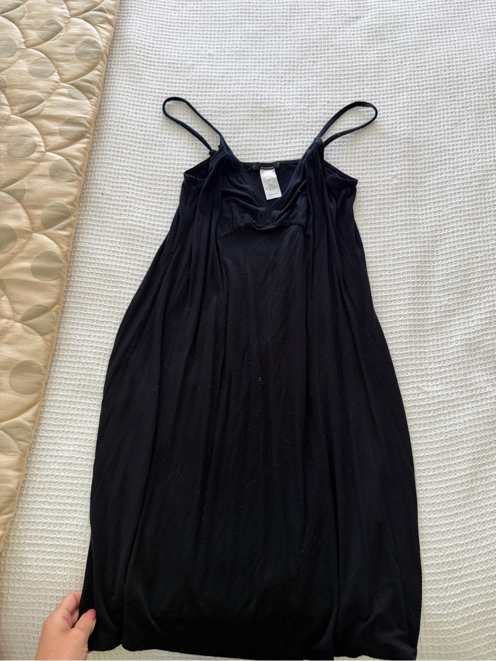 🗽Hanro Black Slip Chemise with Spaghetti Straps
